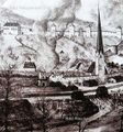 Reichenhall um 1590 mit Herzogenstock und Rutzenlacken-Turm